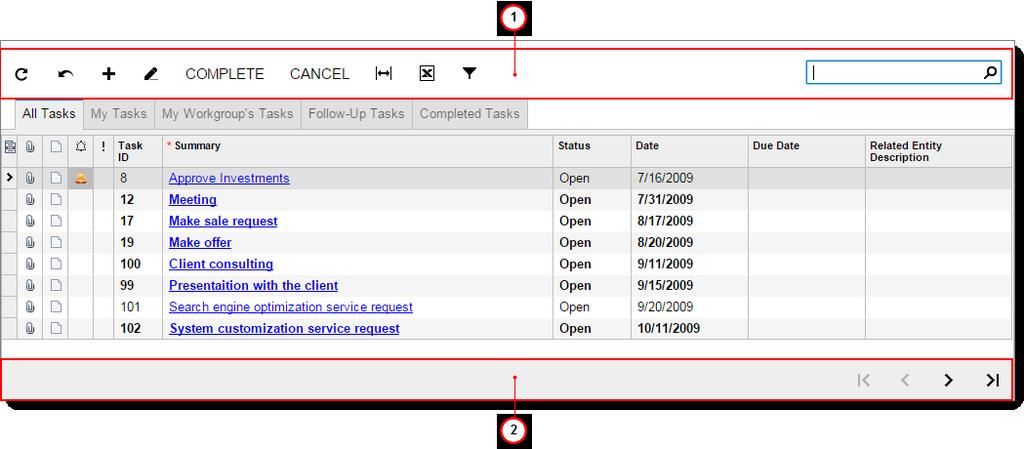 Appendix 103 Inquiry Form Toolbar Buttons Acumatica ERP inquiry forms present the data in a tabular format.