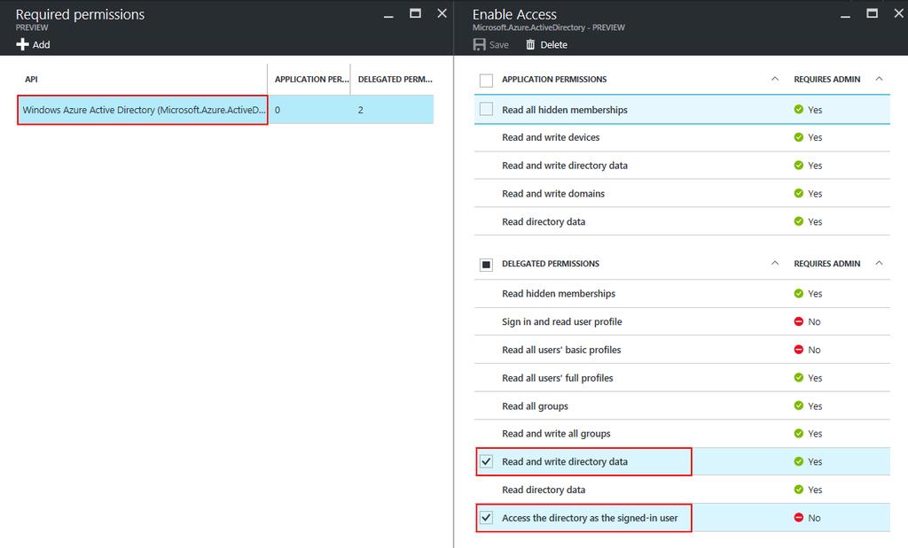 Integrating Acumatica ERP with Azure Active Directory 37 Figure: Windows Azure: Required permissions After you registered your Acumatica ERP instance in Azure AD, you must enable integration with
