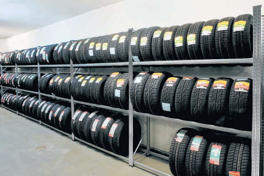AVAILABLE STOCK Tyre Racking Tyre Storage for the Motor Trade 136 PER BAY This simple to install Tyre Racking is assembled without any nuts and bolts and requires no special