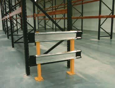 Protection for racking and columns Racking Barrier Rail Pedestrian Barrier System Euro-barrier rail is a light duty protective barrier system designed to protect racking, shelving, partitioning and