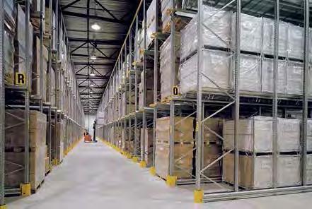 Suitable for various pallet sizes Full access to all pallets Meets FIFO requirements For varying number of articles and volumes Used in conjunction with special, Very Narrow Aisle (VNA) trucks Pallet