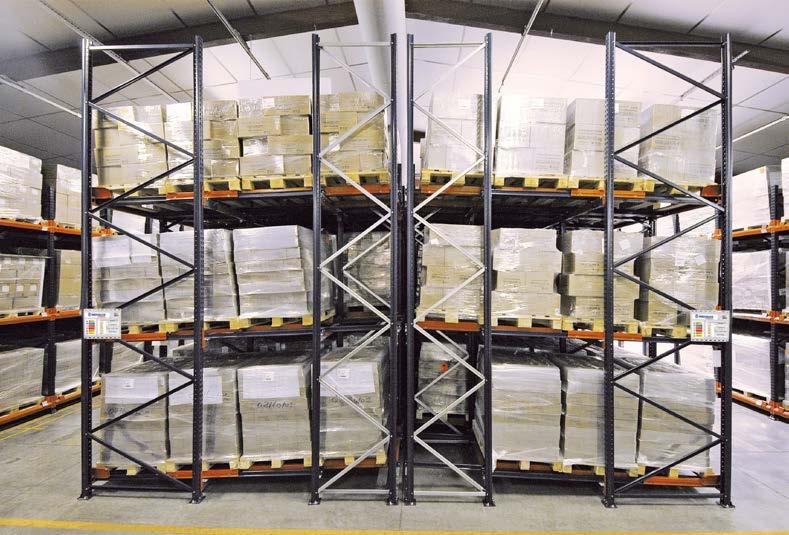 Push-back pallet racking 3 Optimal use of available space. 3 Ideal for storing medium turnover products, with two or more pallets per SKU.