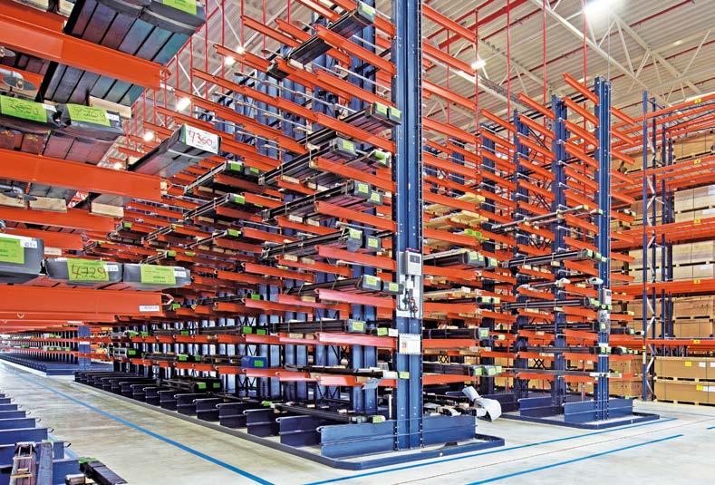 Cantilever racking for long loads 3 Cantilever racking is ideal for the storage of long loads such as beams, profiles, pipes, timber, etc.