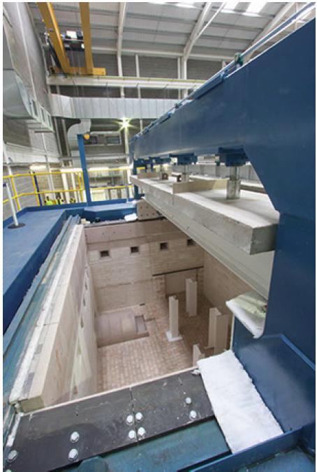 Large floor furnace capable of testing loaded beams A steel section coated with a primer (left) and an intumescent coating (right) Methods of assessing the performance of fire protection materials