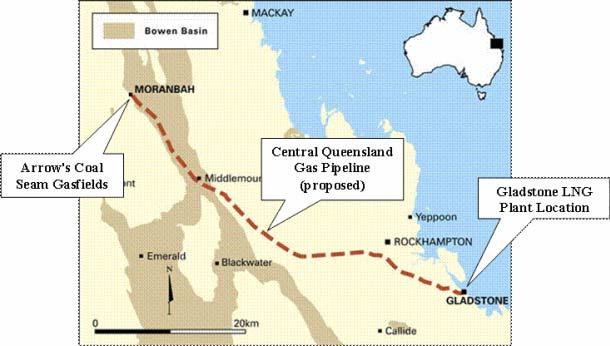 Figure 7 Proposed Central Queensland Gas Pipeline route 2.7.2 Port Works It is expected that the berth pocket at Fisherman s Landing Wharf No.