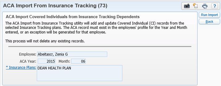 A screen will appear allowing you to choose which Insurance Tracking Plans