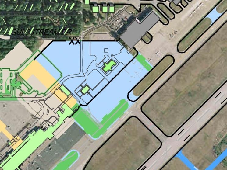 Project Title Apron Access Improvements, Taxiway C at Taxiway A No. Short 4 A 100' by 300' unpaved island will be provided to prevent direct access from the GA aprons, across Taxiway A to Runway 2/20.