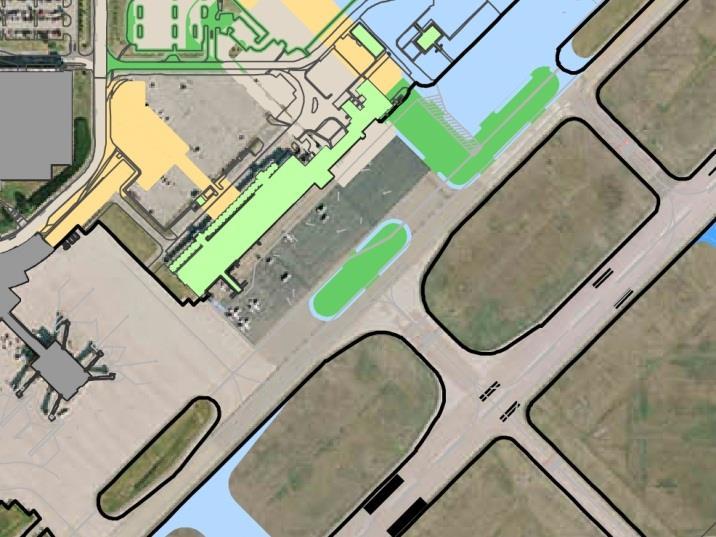 Project Title Apron Access Improvements, Taxiway D at Taxiway Short No. A 5 A 100' by 500' unpaved island will be provided to prevent direct access from the GA aprons, across Taxiway A to Runway 2/20.