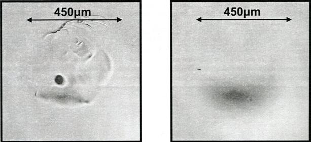 5 W step Micrograph following 5.5 W step m = 4.