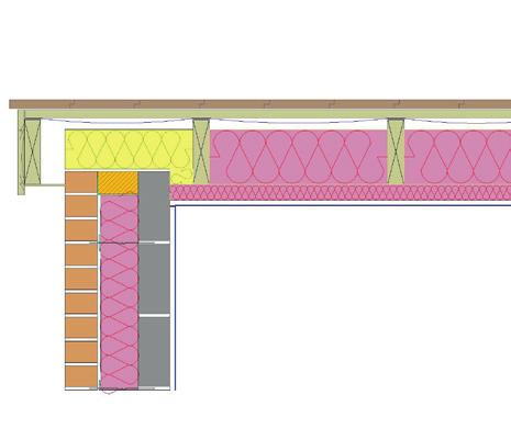 E13 Gable (Insulation at Rafter Level) General Construction Specification: l wall lining; l inner leaf blockwork; l Kingspan Kooltherm K106 Cavity Board 115 mm with 10 mm cavity; and l outer leaf