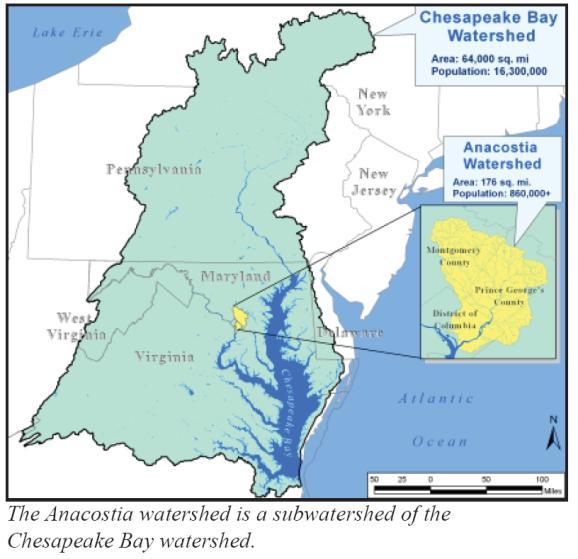 C The Geomatics Academy Water Quality: Lower Beaverdam Creek and the Chesapeake Bay Watersheds: For every point along a stream or river, there is a corresponding watershed, which includes all of the