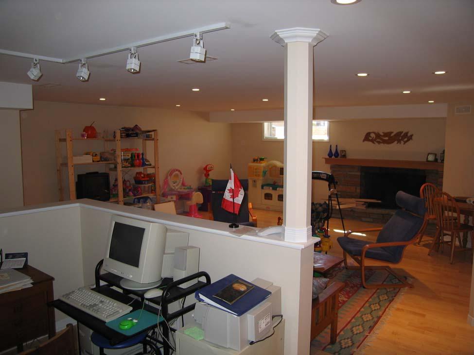 Basements are more comfortable with the ECHO System 17 Play and office area in an ECHO basement.