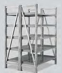 Improves assembly line productivity Tilted shelves allow material to fl ow