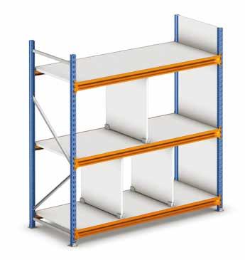 Optional components Double-depth chipboard shelving When