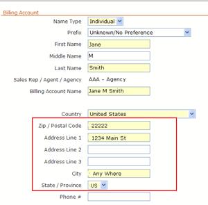 In the Billing Account window, make the following changes in the applicable fields: Change the address, which will change the billing address only To Add or Change the Payment Method: Click the Add
