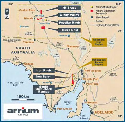 Mining Operations & Tenements Attractive quality blended export hematite ore products Leader in magnetite ore and processing Two operations Middleback Ranges and Southern Iron Whyalla