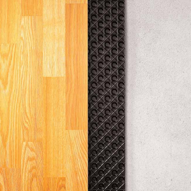 Unique X pattern allows for expansion and contraction and accommodating movement of the flooring. 50 year product life guarantee.