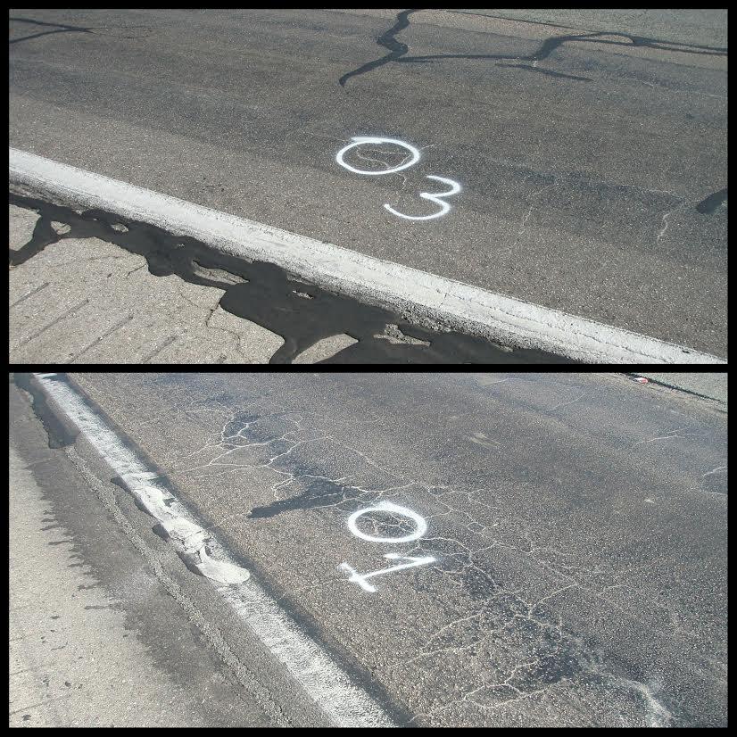 Figure 3.4: Low (Top) & High (Bottom) Severity Alligator Crack 3.2 Pavement Coring Operation The same distress evaluation form was also used to record pavement core information obtained at each site.