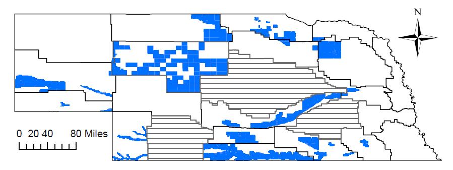 NRD Phase II data reporting areas Producers with fields located within the areas shown in blue must