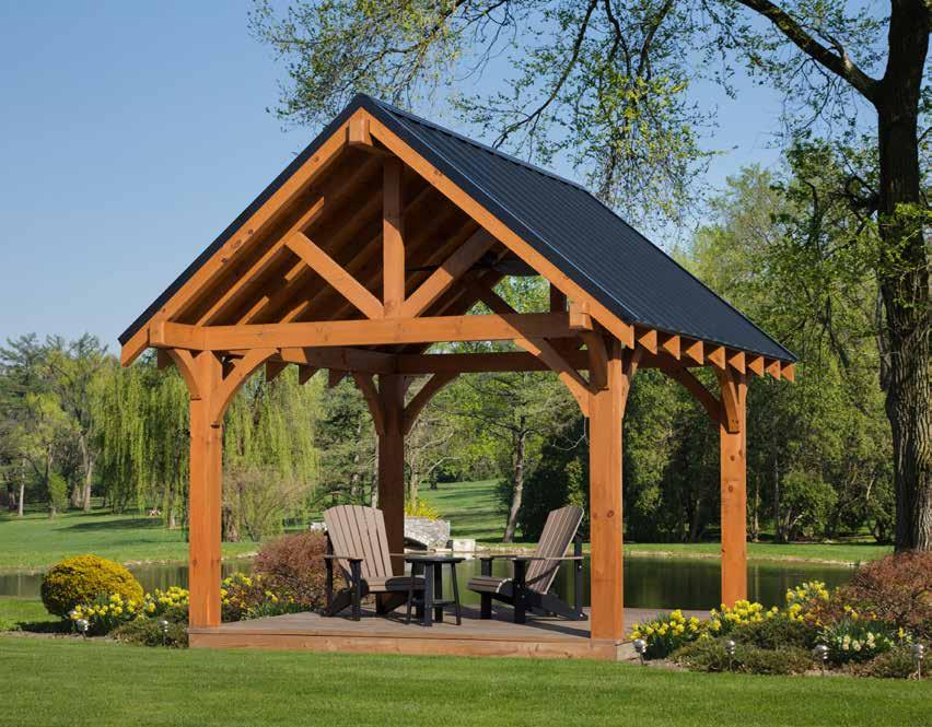 Pavilions BACKYARD LIVING Ask for our backyard living brochure for the full details about our pavilions Timber Ridge DELIVERED & BUILT AT YOUR SITE *free delivery for 30 miles, delivery charges may