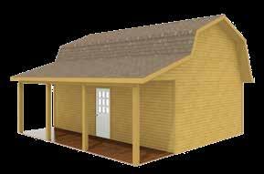 C Rafters, 25 Year Shingles 15# Felt Paper and Aluminum Drip Edge Continuous Ridge & Soffit Ventilation System CDX Plywood Roof Sheathing 8 Side Walls 2x4 Studs 16 O.
