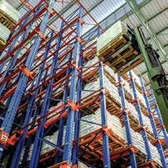 When integrated into a single selective rack layout, the overall space utilization of the warehouse can be improved significantly. It has one of the best R.O.I. of any pallet storage rack type.