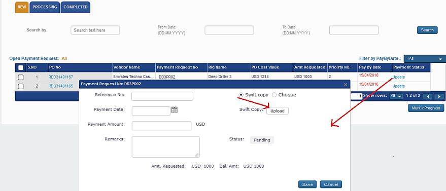 (b) Payment popup 4. Enter the required fields in the payment popup. a.