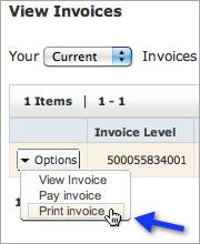 Printing Invoices You can print invoices by selecting Print Invoice from the View Invoices screen, by