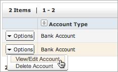 Reviewing Payment Accounts Audit Data The Payment Accounts tab features an Audit History, which you can access from the Edit Payment screen.