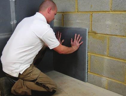 Multiboard can be fixed directly to a solid wall of brick or block and then simply plasterd or tiled.