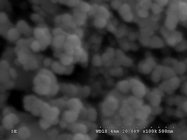 2(b) SEM images of CuO nanoparticles on 1 m and 500 nm scales In the present work, water-propylene glycol mixture (70:30 by volume) is taken as the base fluid for preparation CuO nanofluids.
