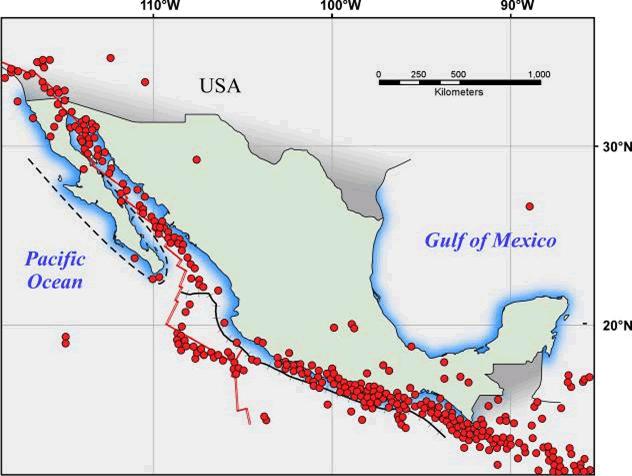 Seismicity in Mexico M 5,