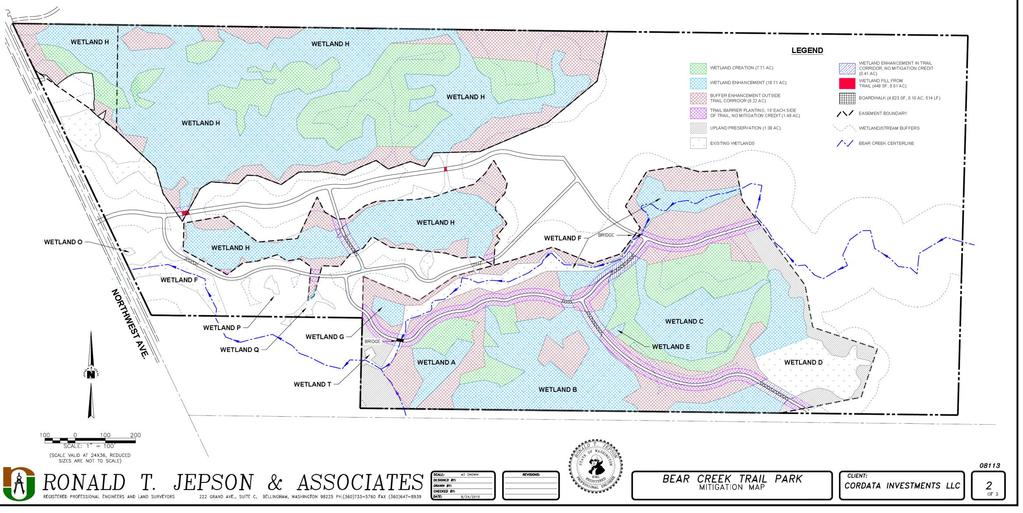 Mitigation Area assigned to the Bear Creek Preserve Trail Impacts (NWS2010-1144)- 0.04 acres wetland creation and 0.