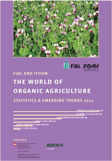 * See also disclaimer on last page of this slide show 3 The World of Organic Agriculture 2014 The 15th edition of The World of Organic Agriculture, was published by FiBL and IFOAM in February 2014.