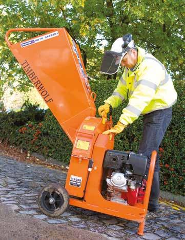 PETROL CHIPPER SHREDDER Featuring heavy duty blades to reduce branches and saplings to chippings in seconds.