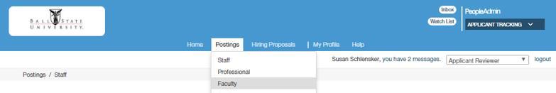 Applicant Tracking Module Viewing Applicants/Changing Applicant Statuses: 1.