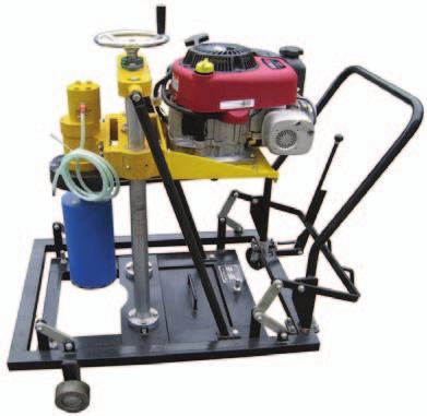 Carried easily as the weight is only 27kg, built up with petrol engine, air pump, rock drill.