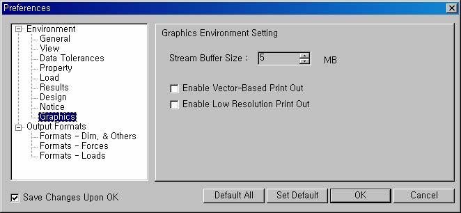 Miscellaneous (2) Graphics Option added in Preferences Menu Tools > Preference Reference MIDAS/Gen V.