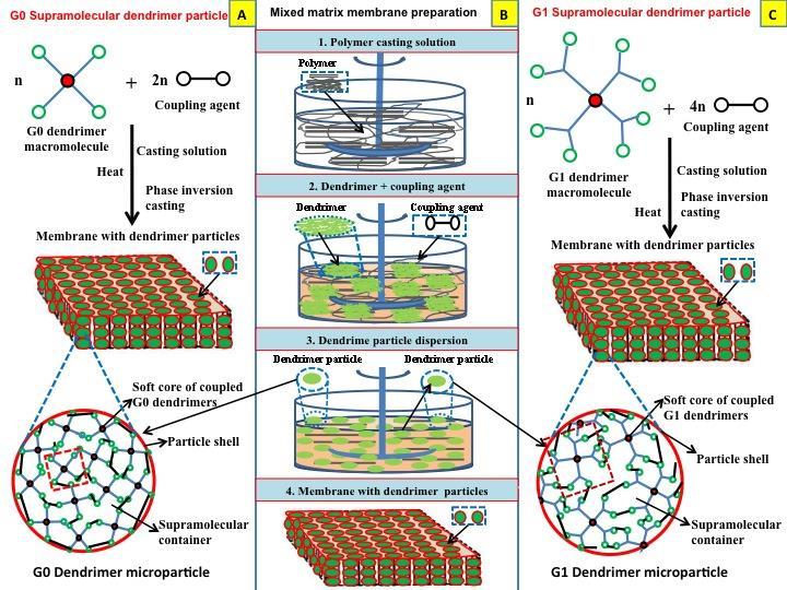 New Directions: Low Pressure Membrane Absorbers With In-Situ Synthesized Supramolecular Dendrimer Particles