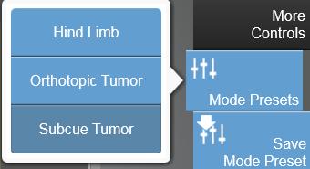 1 Transducer initialization and application selection Image Optimization - Start imaging in B-Mode and select the appropriate preset, i.e. Subcue Tumor, from the Presets fly-out list; Fig.
