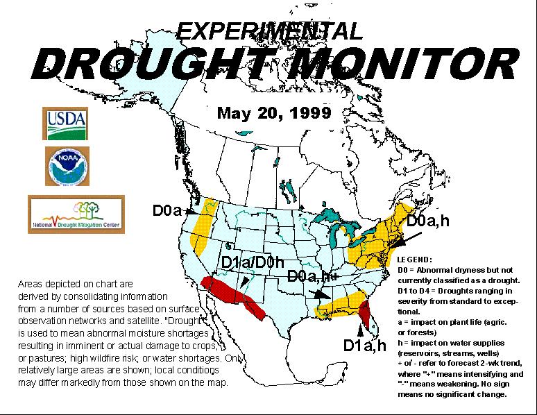 1999 - The very first U.S. Drought Monitor!