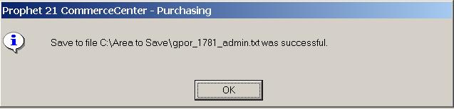 Save and Restore After choosing to Save, message will appear File name = gpor