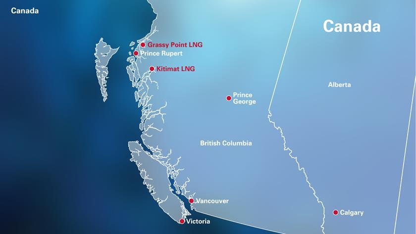 Grassy Point LNG Investigating the potential of constructing, commissioning and operating an LNG processing and export facility at the Grassy Point site, near Prince Rupert in British Columbia The