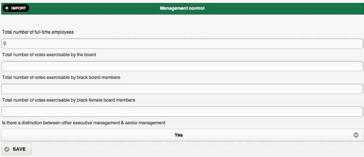 a) Once you have selected Management Control, you will be taken to the