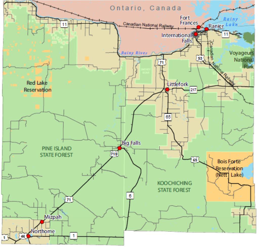 Regional Freight Movement: Road Roadway: Trucks are an essential transportation mode for moving goods throughout the county and the northern part of the State of MN and, to a lesser degree, to and