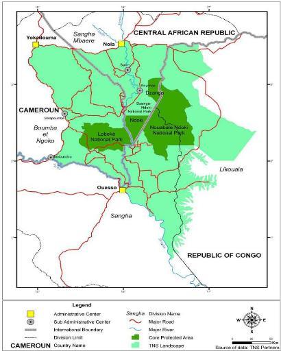 PHE Pilot Project Sites: SE Cameroon Context Lobeke National Park (LNP), Jengi Forest, Southeast Cameroon Part of the Sangha Tri-National Protected Area Network Remote area very rich in biodiversity;