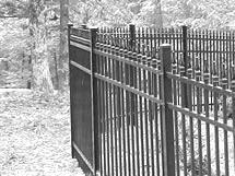 Wrought Iron Fence An open fence constructed of wrought iron, other metal, PVC, or