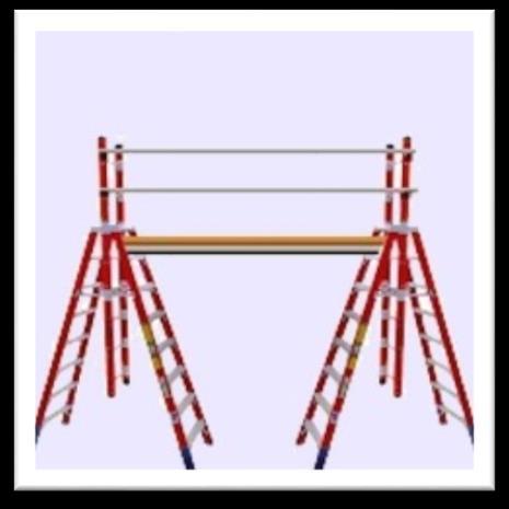 Step, Platform and Trestle Ladder Scaffolds A step, platform and trestle ladder scaffold is a supported scaffold consisting of a platform supported directly on the rungs of step ladders or a building
