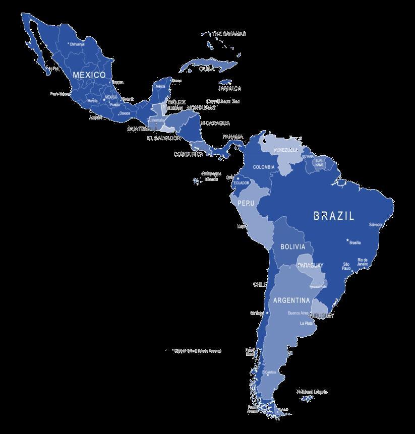 Latin America: Large market with 630 million consumers of finished goods.