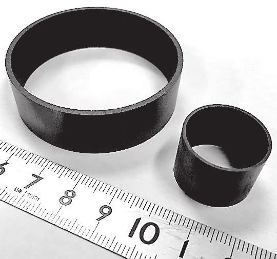 mm).8 mm thick toroidal (Outer diameter 2. mm, inner diameter 18.4 mm, height 15. mm) Fig. 11. Thin wall soft magnetic powder core.35 mm magnetic steel sheet: JIS 35A36.3 mm and.